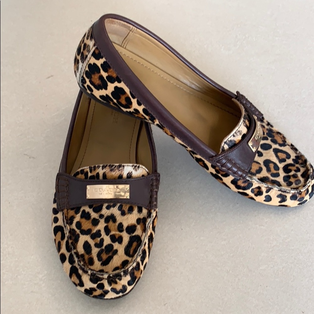 Coach Calf Hair Leopard Shoes
